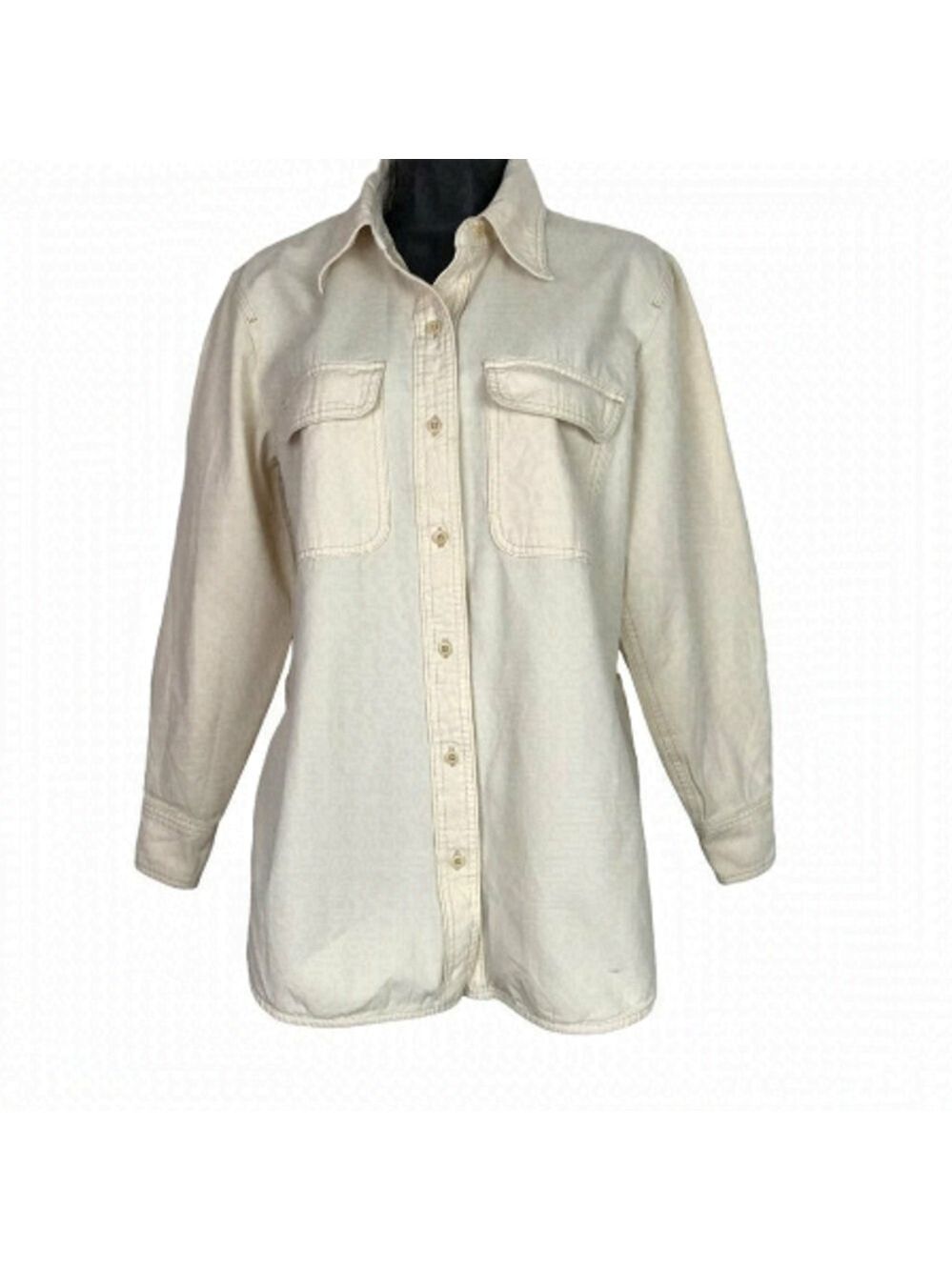 Wilfred Free Cream Button Down Shaket Cotton Linen Blend Size  XS